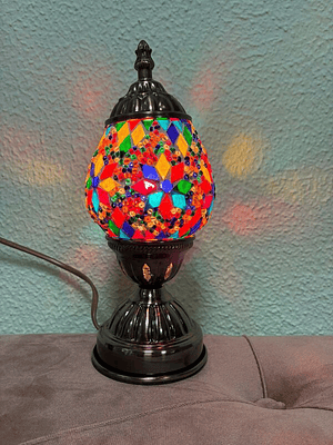 Candeeiro Turco Vidro Mosaico  Estilo Boémio 27,50 CM