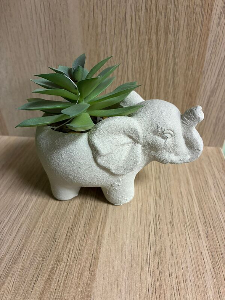 Vaso elefante com planta artificial B 10cm 1