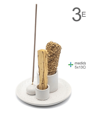 Queimador Cerâmica Branco 3 em 1 - 5x13cm