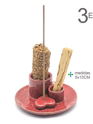 Queimador Cerâmica vermelho 3 em 1 - 5x13cm