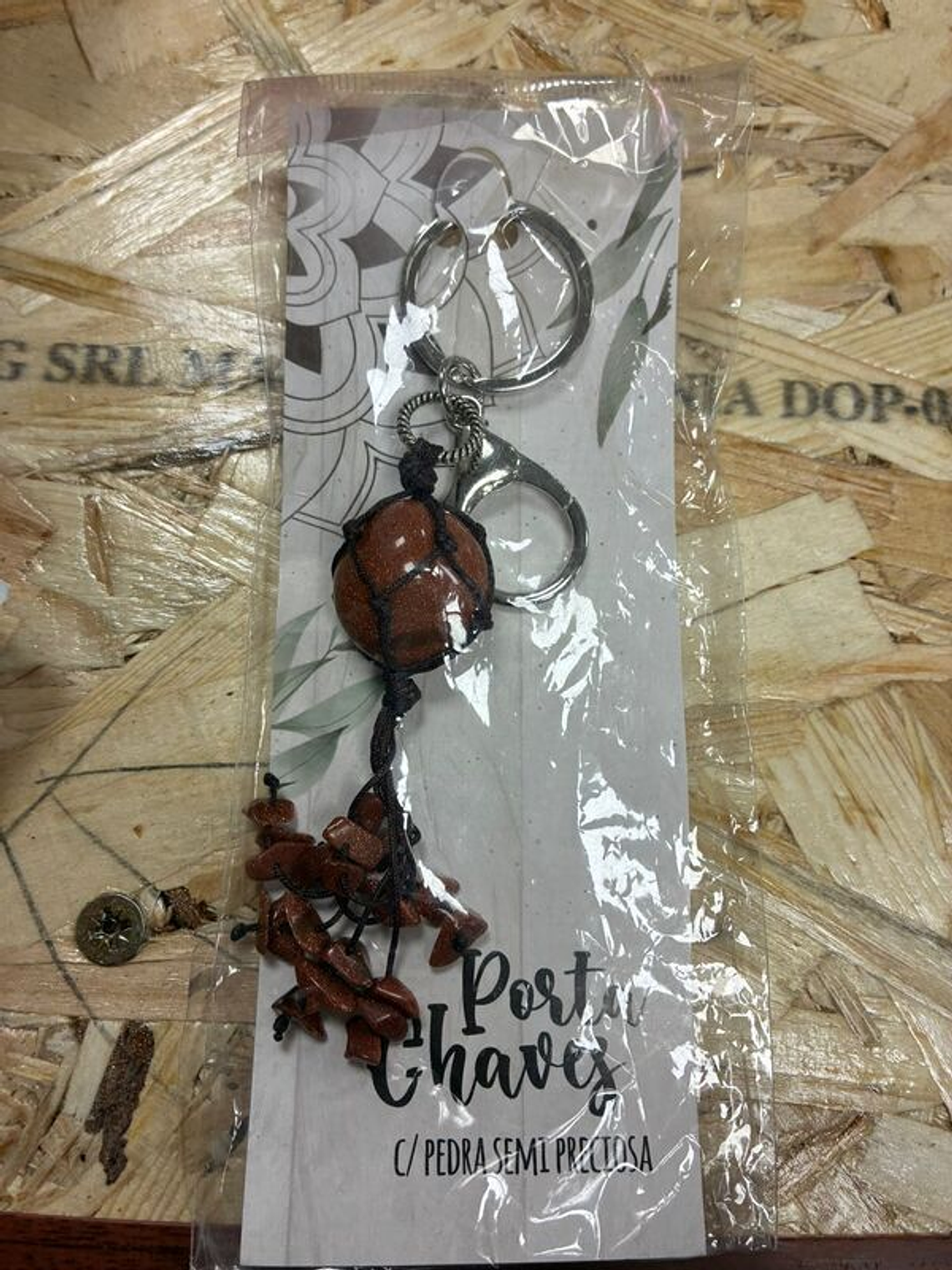 Porta Chaves Pedra do Sol Sintética Macramé 1