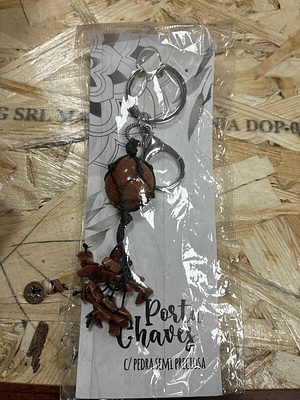 Porta Chaves Pedra do Sol Sintética Macramé