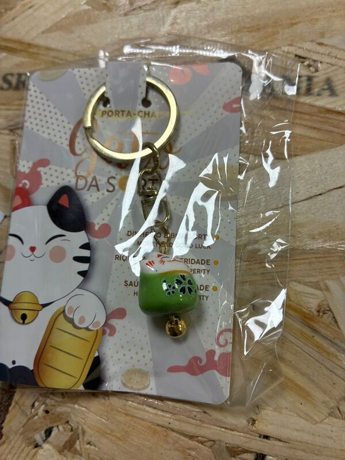 Porta Chaves Gato da Sorte Verde 1