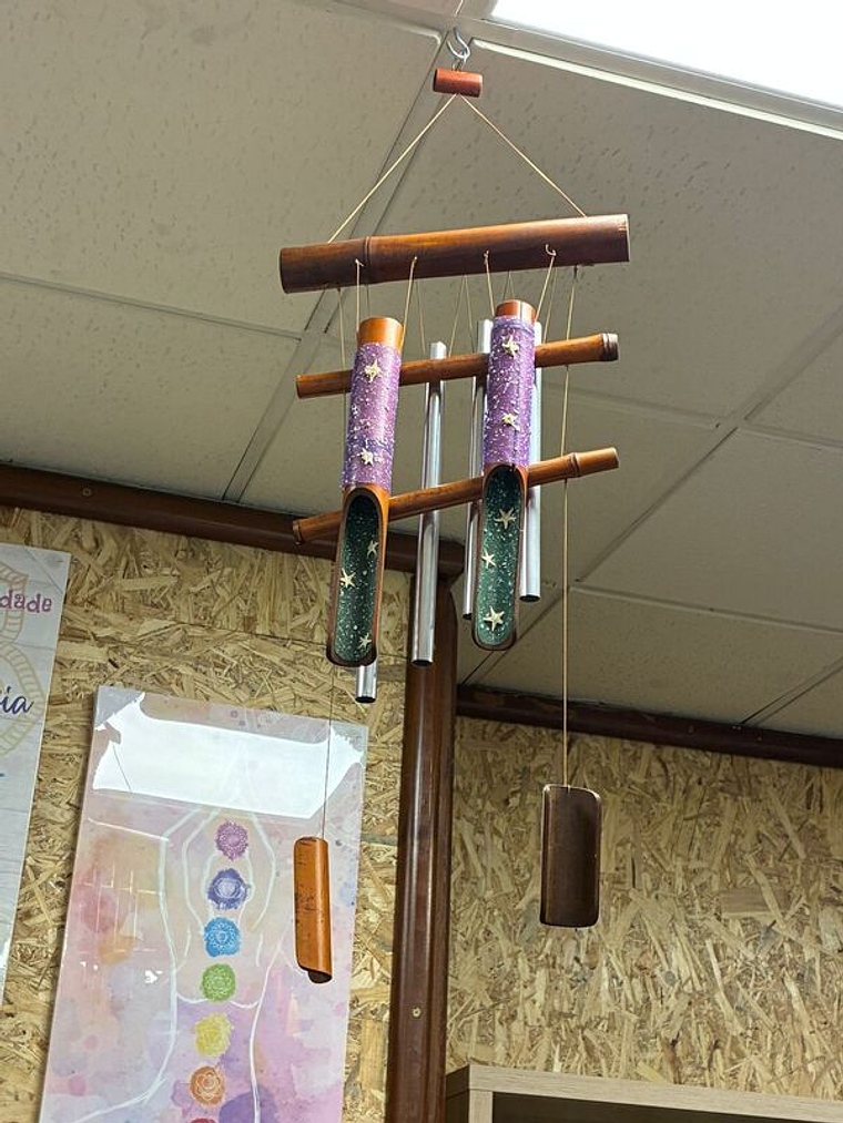 Espanta Espíritos Metal e Bambu 85 Cm 1