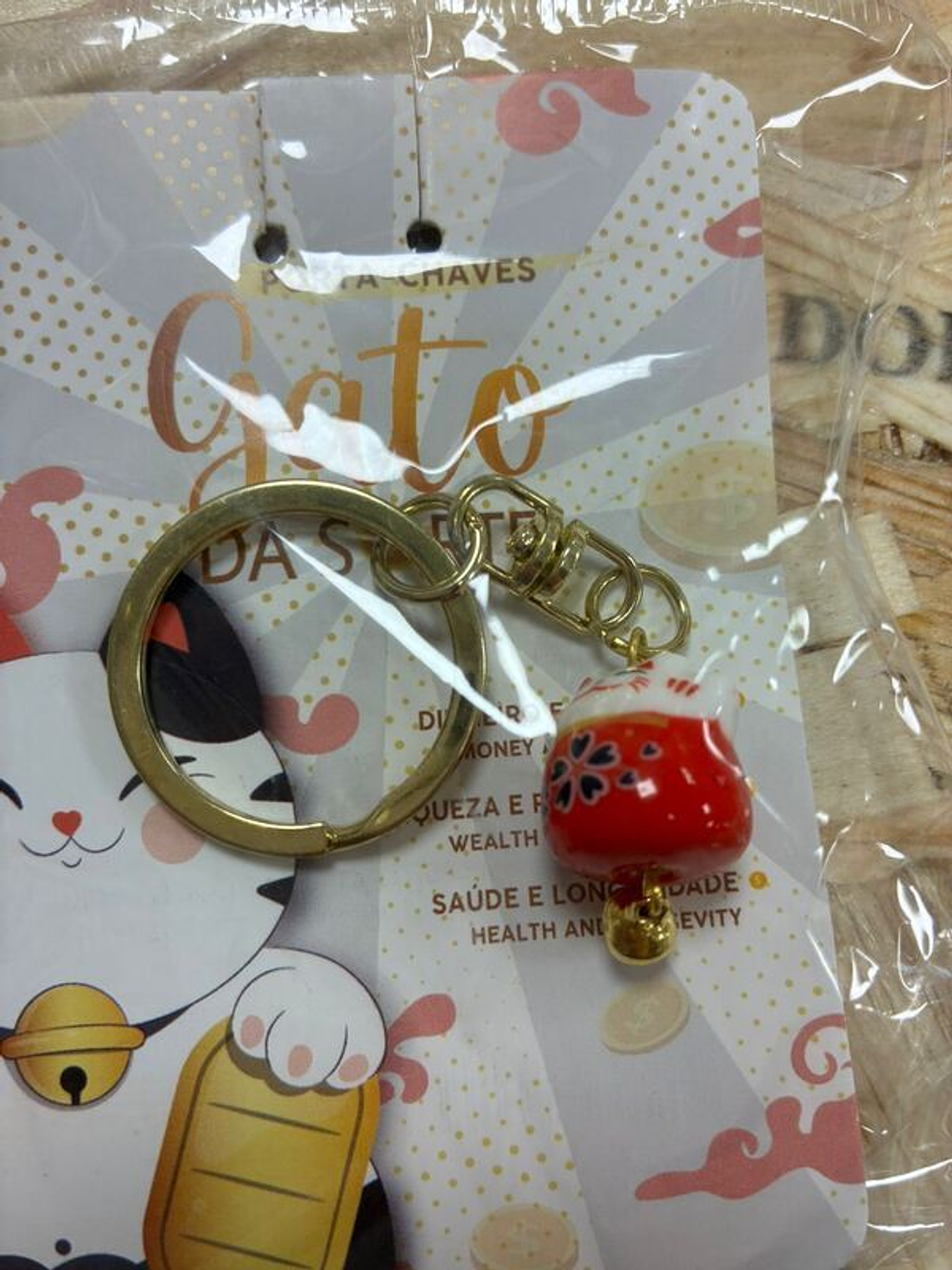 Porta Chaves Gato da Sorte Vermelho 1