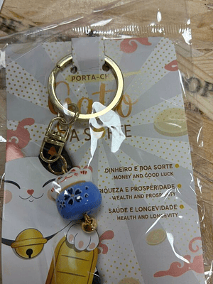 Porta Chaves Gato da Sorte Azul