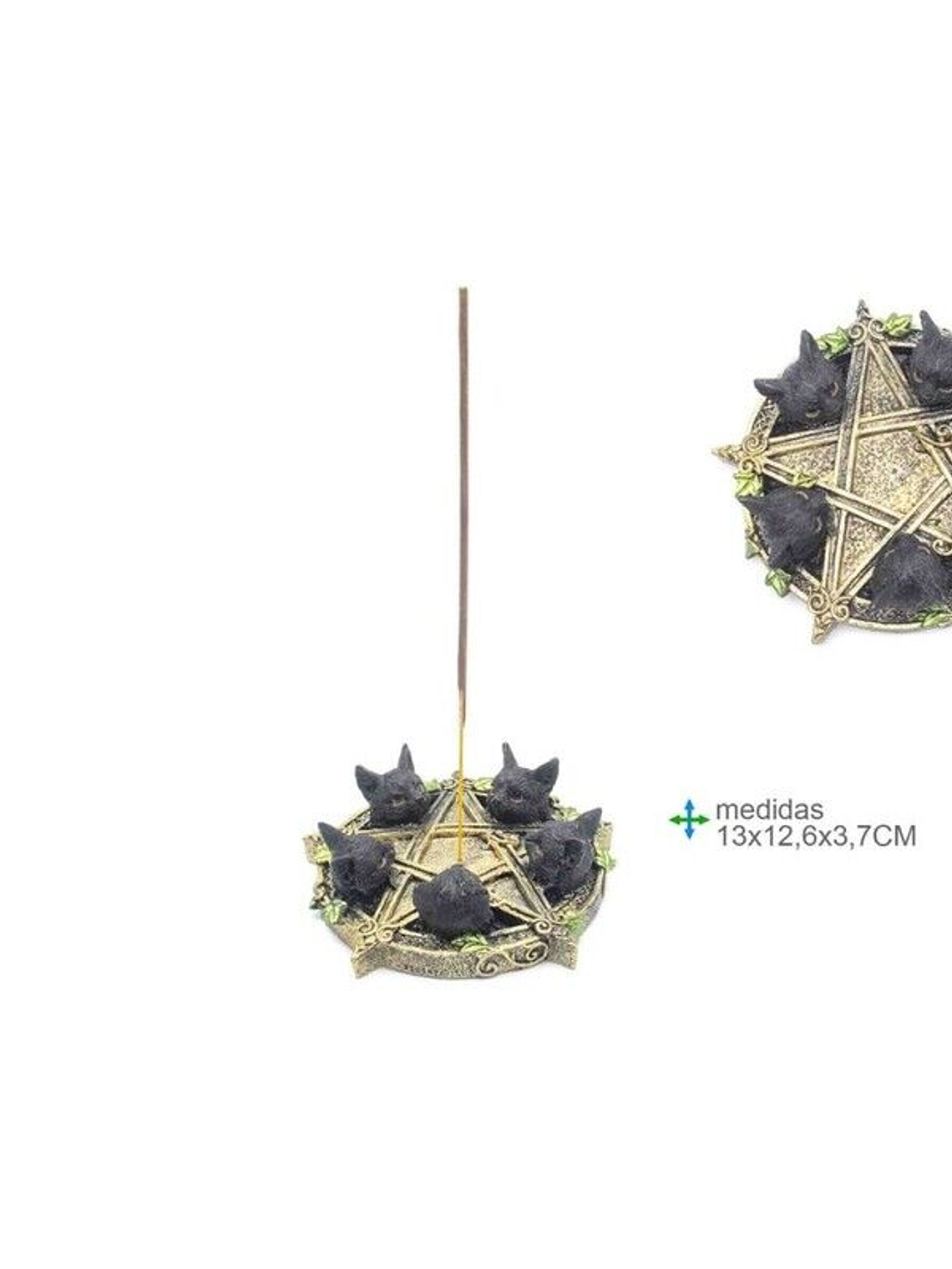 Porta Incenso Gato Wicca 13x12,6x3,7cm 1