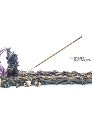 Porta Incenso Gato Wicca 29x5,5x9,5cm