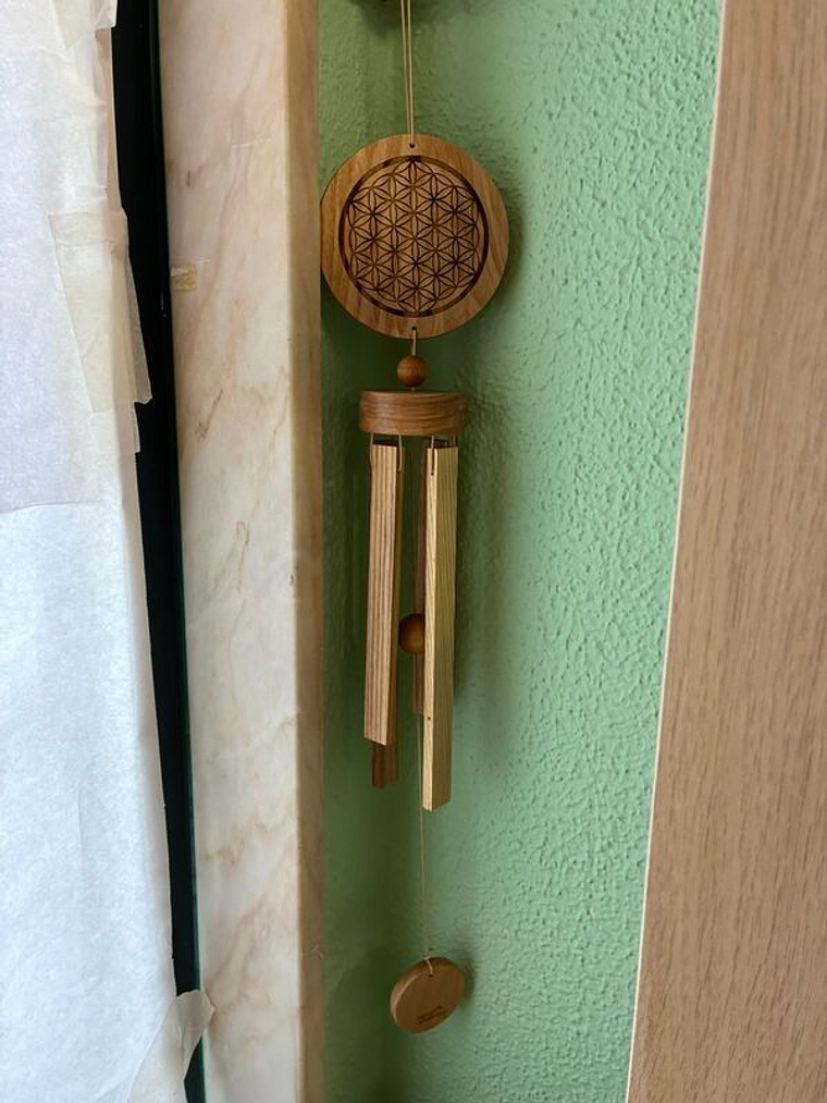 Espanta Espíritos Madeira C/ Flor da Vida 75  Cm 1