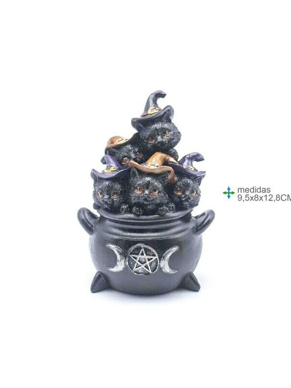 Gato Wicca Resina 7.5x6,8x14,8cm 1