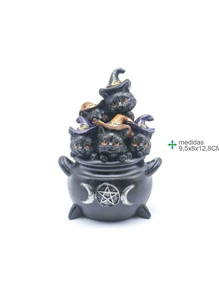 Gato Wicca Resina 7.5x6,8x14,8cm 1