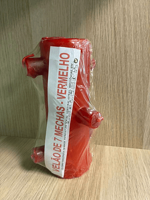 Velão 7 Mechas Vermelho 18 Cm