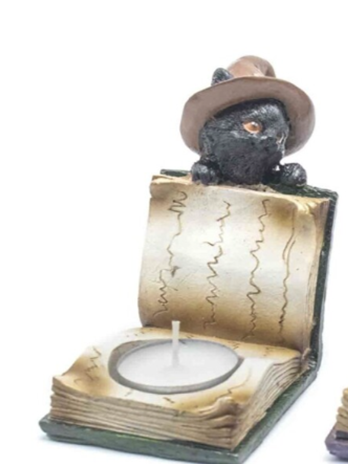 Porta Velas Gato Resina A 11,8x6x9,2cm 1