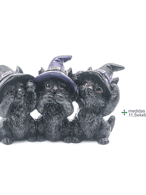 Gatos Wicca Resina 11,5x4x6,7cm