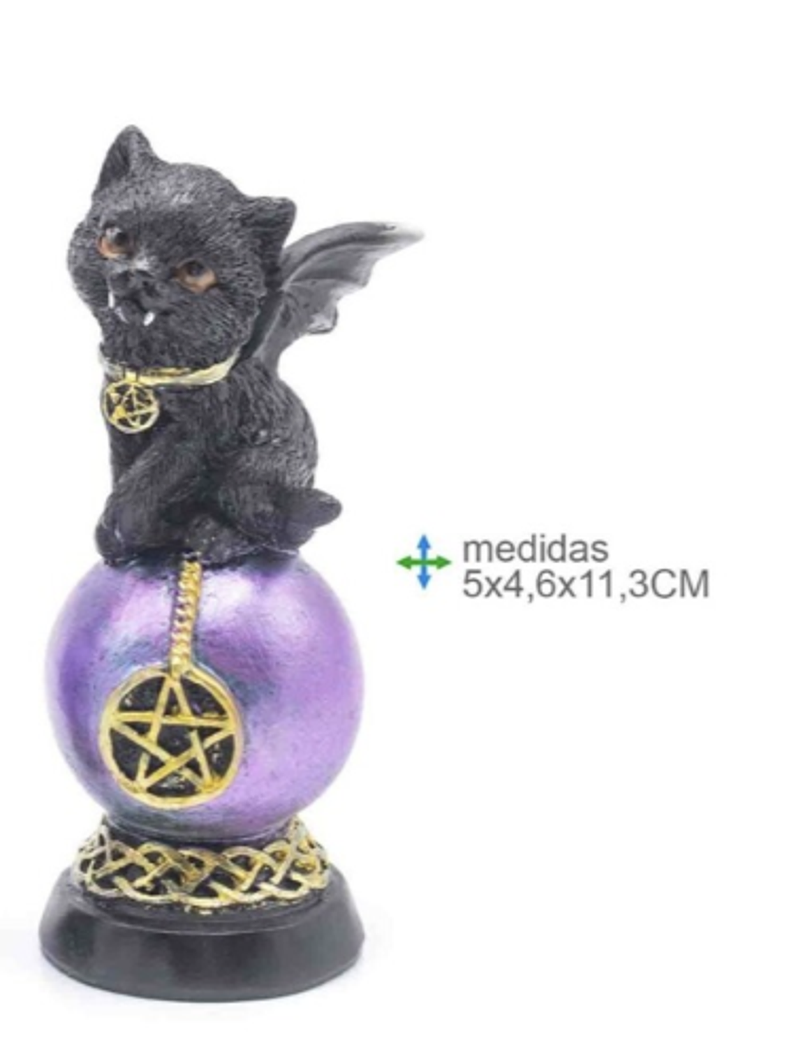 Gato Wicca Resina A 5x4,6x11,3cm 1