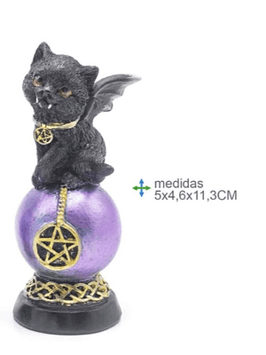 Gato Wicca Resina A 5x4,6x11,3cm