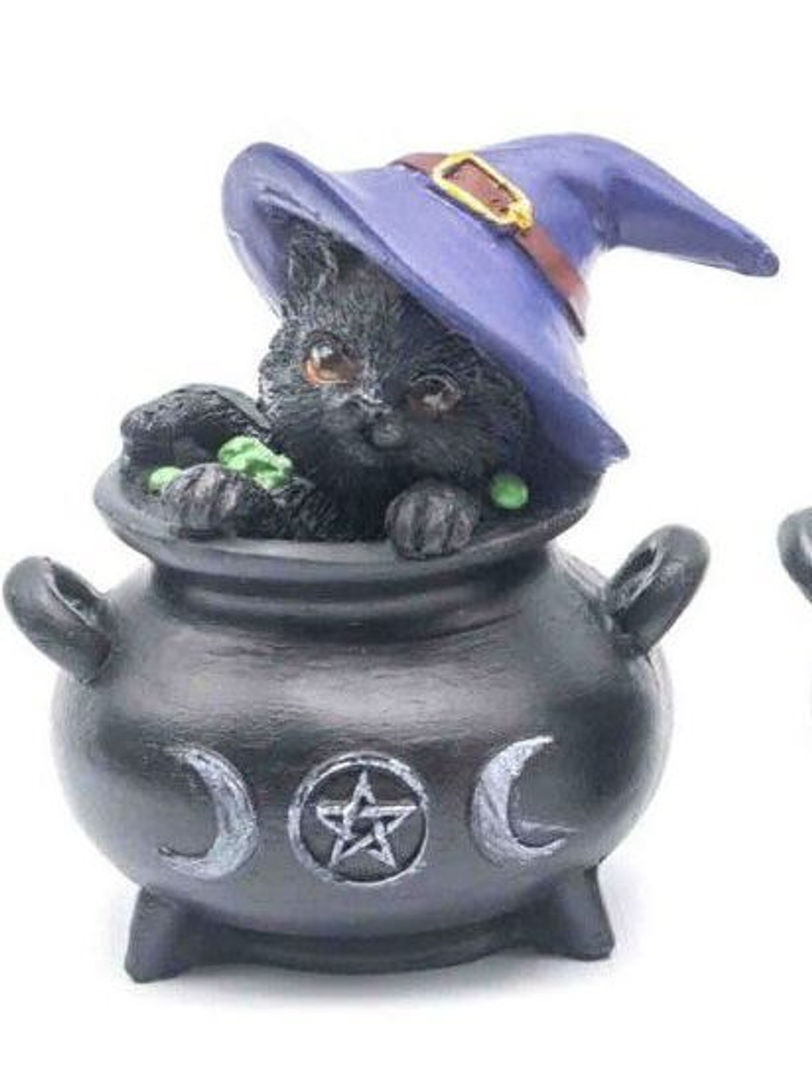 Gato Wicca Resina 7,7x6,5x8cm 1