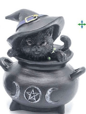 Gato Wicca Resina A 7,7x6,5x8cm