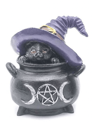 Gato Wicca Resina A 6,8x6,5x8,5cm