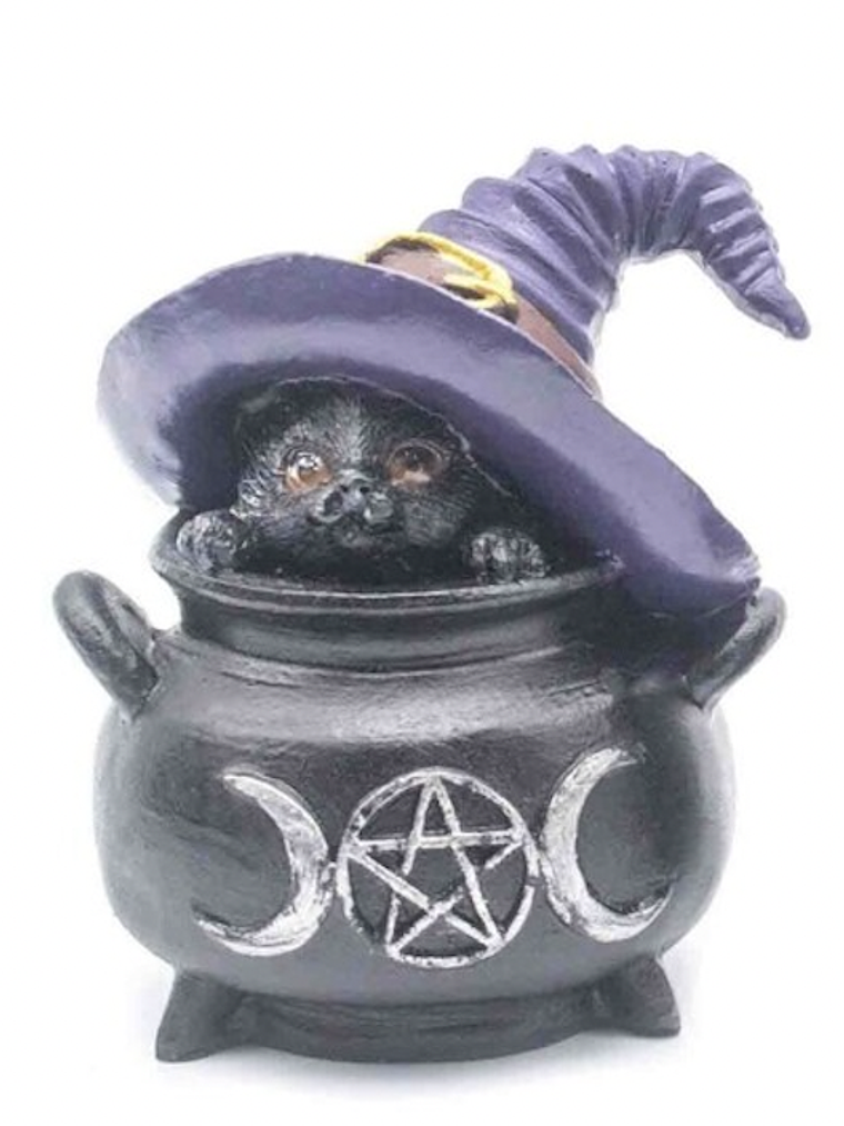 Gato Wicca Resina A 6,8x6,5x8,5cm 1