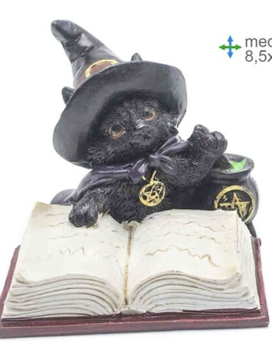 Gato Wicca Resina 8,5x8,5x7,5cm 1