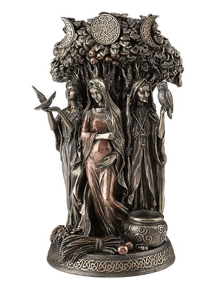 Hecate Deusa Tríplice Celta Bronze 26 Cm