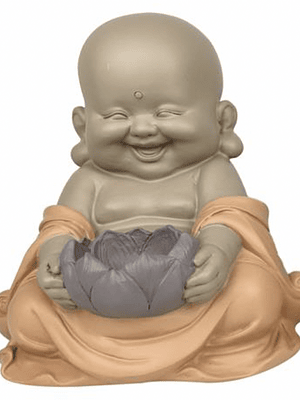 Buda Da Felicidade Porta Velas 24 Cm