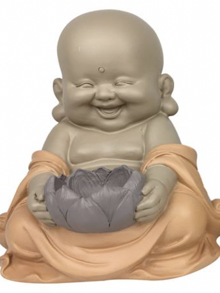 Buda Da Felicidade Porta Velas 24 Cm 1