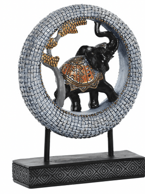FIGURA RESINA METAL 19,5X6,3X25,5 ELEFANTE