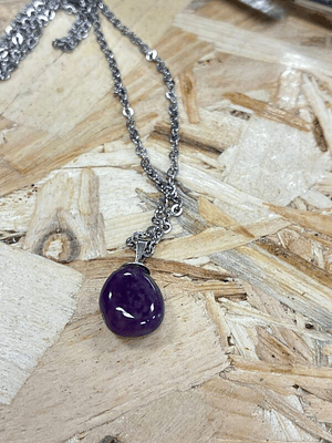 Fio de Aço com Pendente Ãgata Violeta