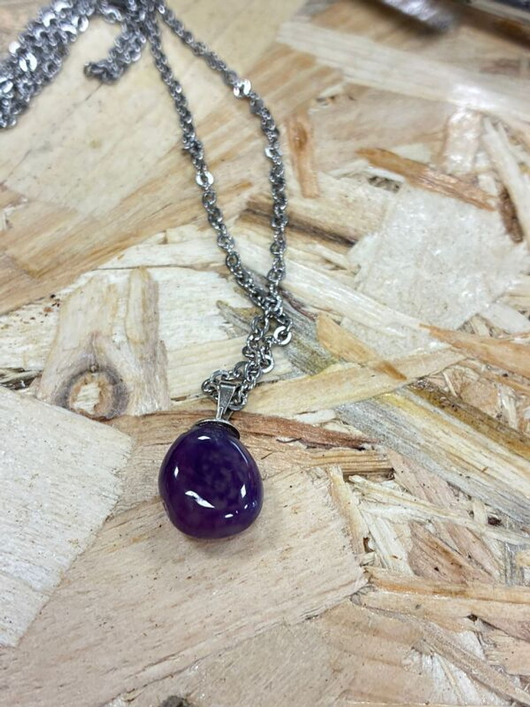 Fio de Aço com Pendente Ãgata Violeta 1