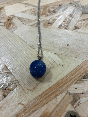 Fio de Aço com Pendente Quartzo Azul