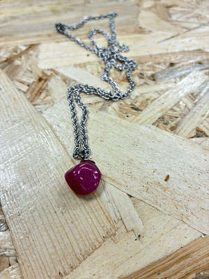 Fio de Aço com Pendente Ãgata Rosa