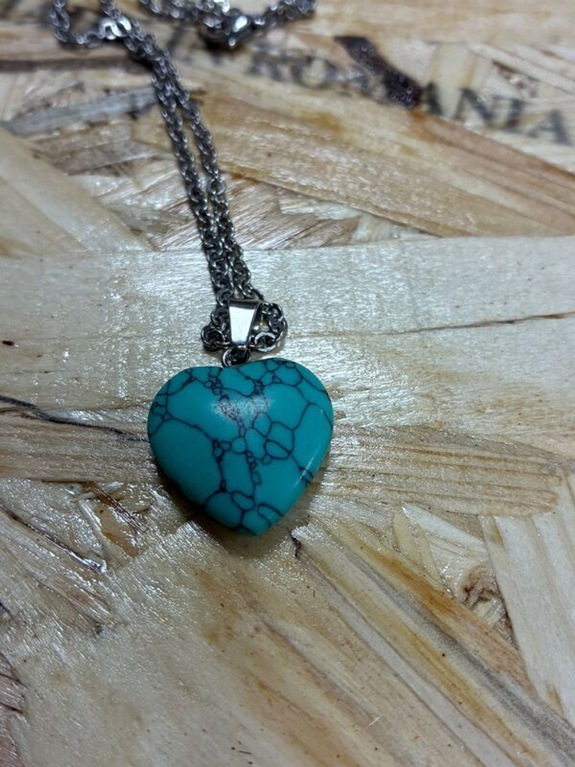 Fio de Aço com Pendente CoraÃ§Ã£o Turquesa 1