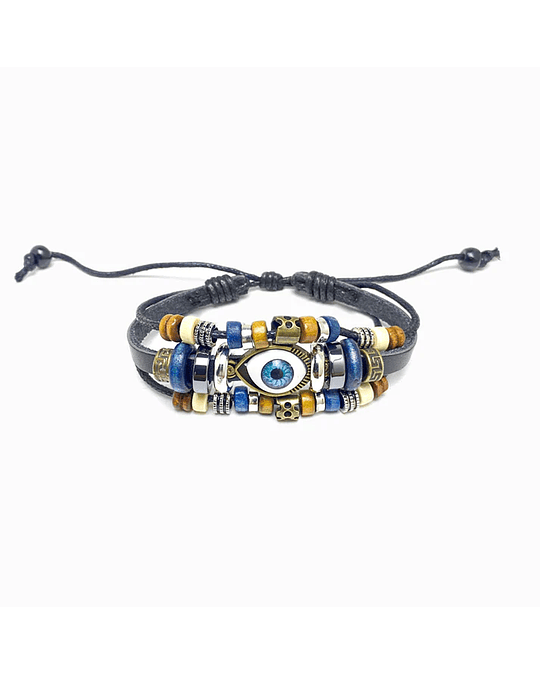 Pulseira de Pele com Olho Turco