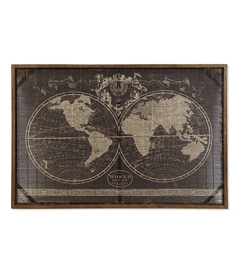 Quadro Mapa do Mundo - Preto
