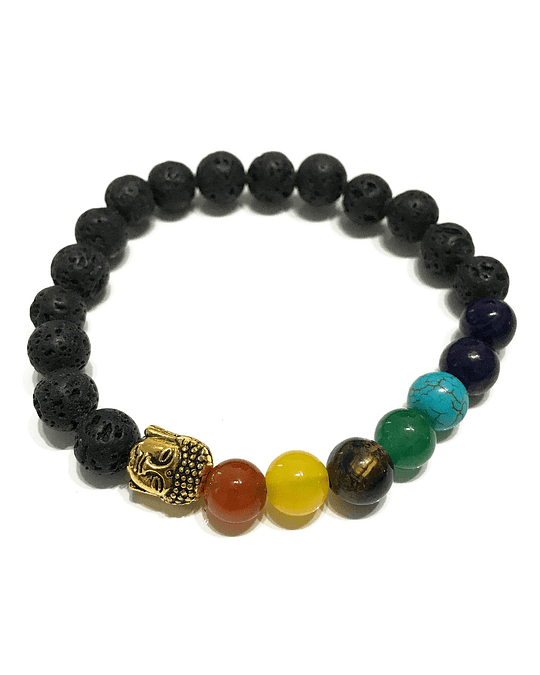 Pulseiras de Pedra Vulcânica com Pedras Naturais