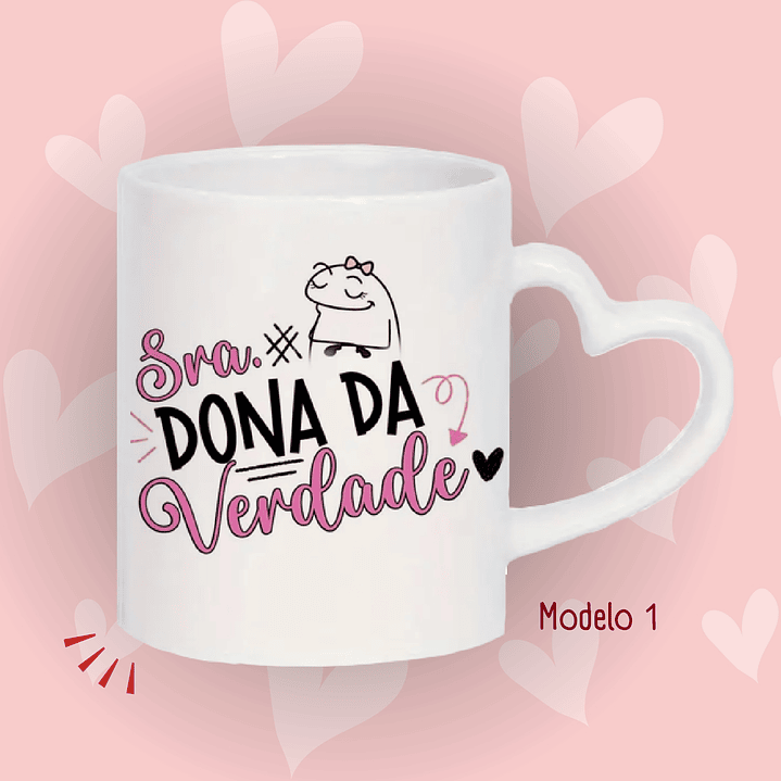 Caneca asa de Coração 