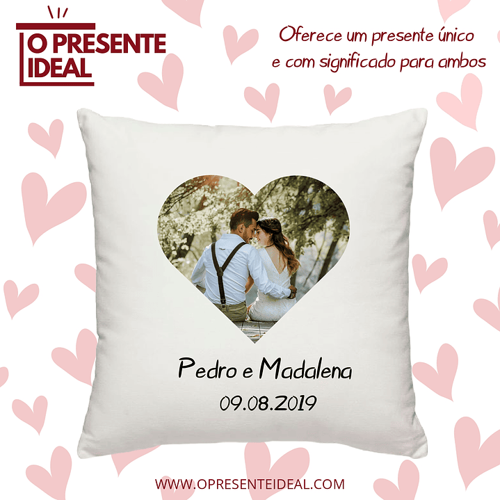 Almofada Personalizada para Casal (Foto, Nome e data) 2