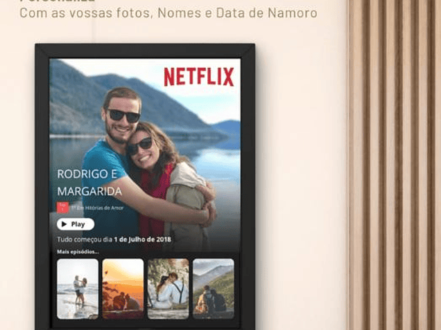 ❤️ O Presente Ideal para o Dia dos Namorados: Quadro Netflix Personalizado com a Vossa História de Amor