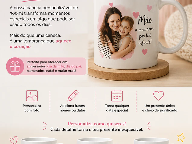 Canecas Personalizadas com Foto, Nome e Data: O Presente Perfeito para Aniversários e Datas Especiais