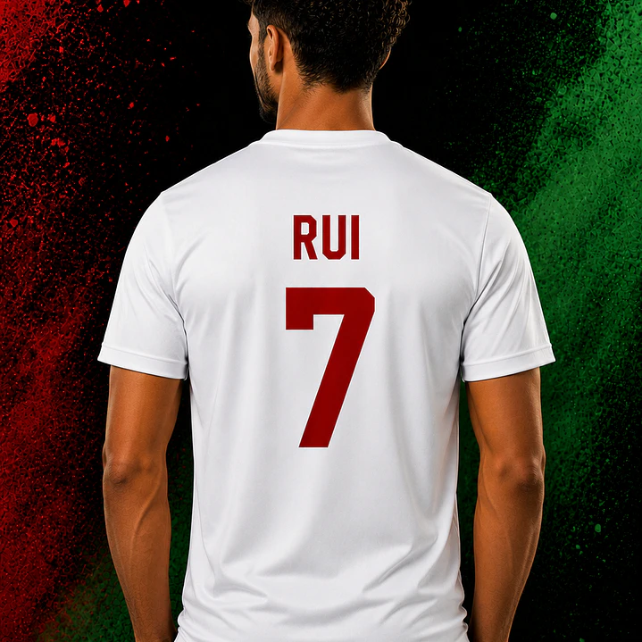 T-Shirt Portugal Personalizável com Nome e Número 3