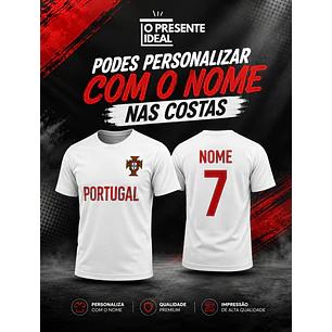 T-Shirt Portugal Personalizável com Nome e Número
