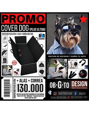 Cover dog PLUS ULTRA con Alas y Correa - PROMO VALIDA hasta el 30 DE JULIO DEL 2023 solo para seguidores de face instagram y tik tok