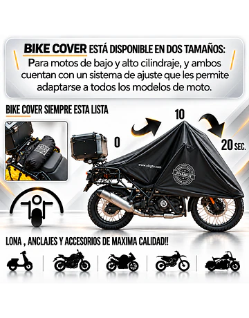 BIKE COVER PLUS  VERSION: Bajo Cilindre