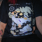Polera Color Negro Acid Diseño SNES 