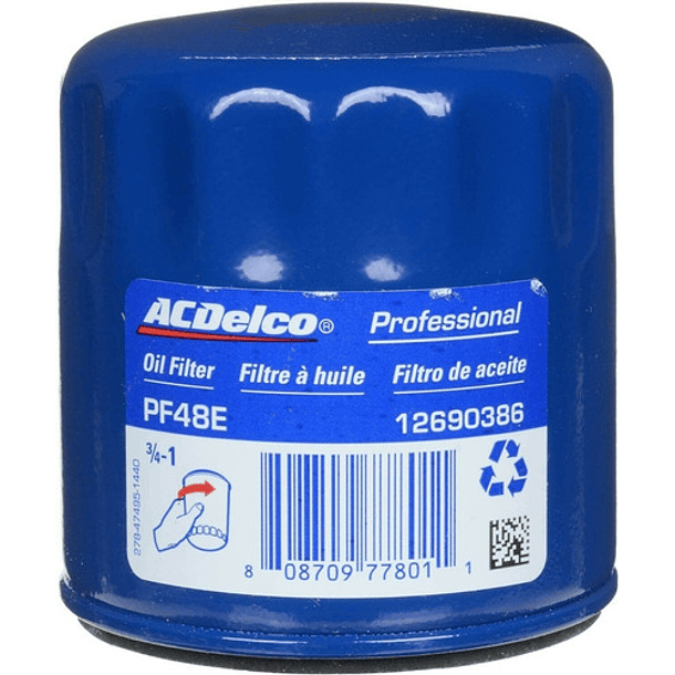 Filtro Aceite Acdelco Chevrolet Silverado 07-12 S/caja 1