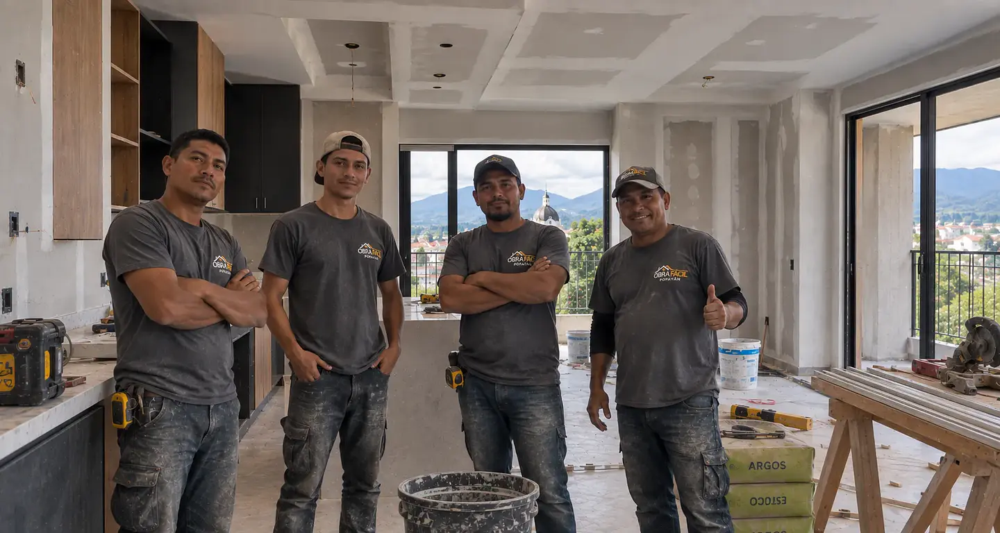 Equipo de Obra Fácil en proyecto de construcción y remodelación en Popayán