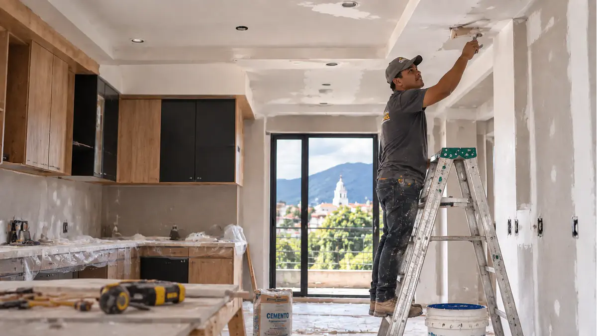 Maestro realizando remodelación de apartamento en Popayán