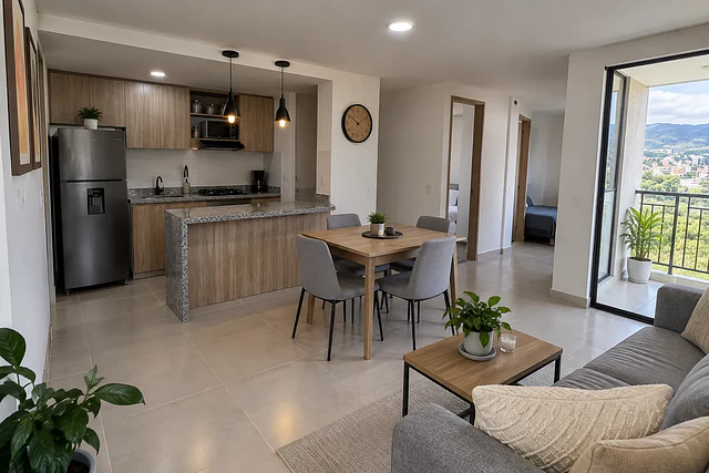 Remodelación integral de apartamento en Popayán con cocina y sala renovadas